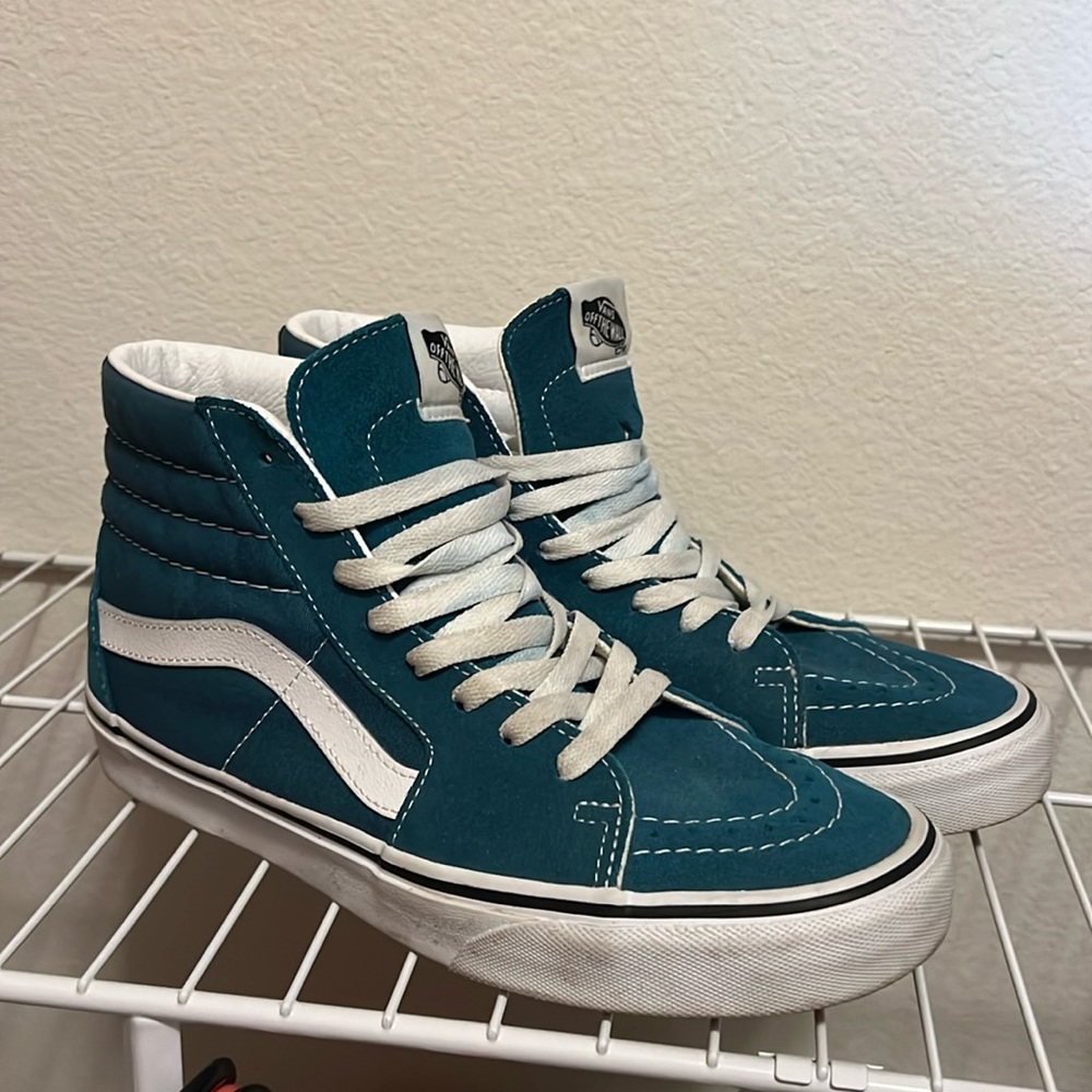 Teal high top Vans